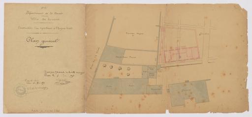 Construction d'un orphelinat à l'hospice civil : plan général, 5 juin 1893 / E. Bordelais, architecte.